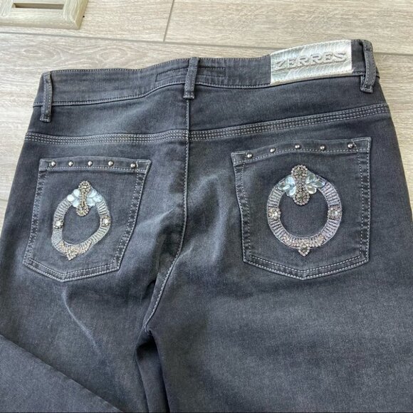 ZERRES Comfort Waistband Beaded Slim Fit Straight Jeans - Picture 7 of 15